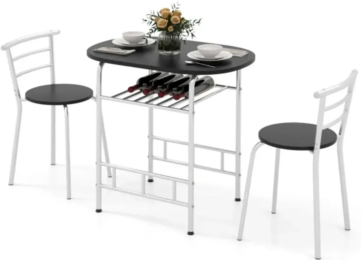 Hivvago 3-Piece Space-Saving Bistro Set for Kitchen and Apartment