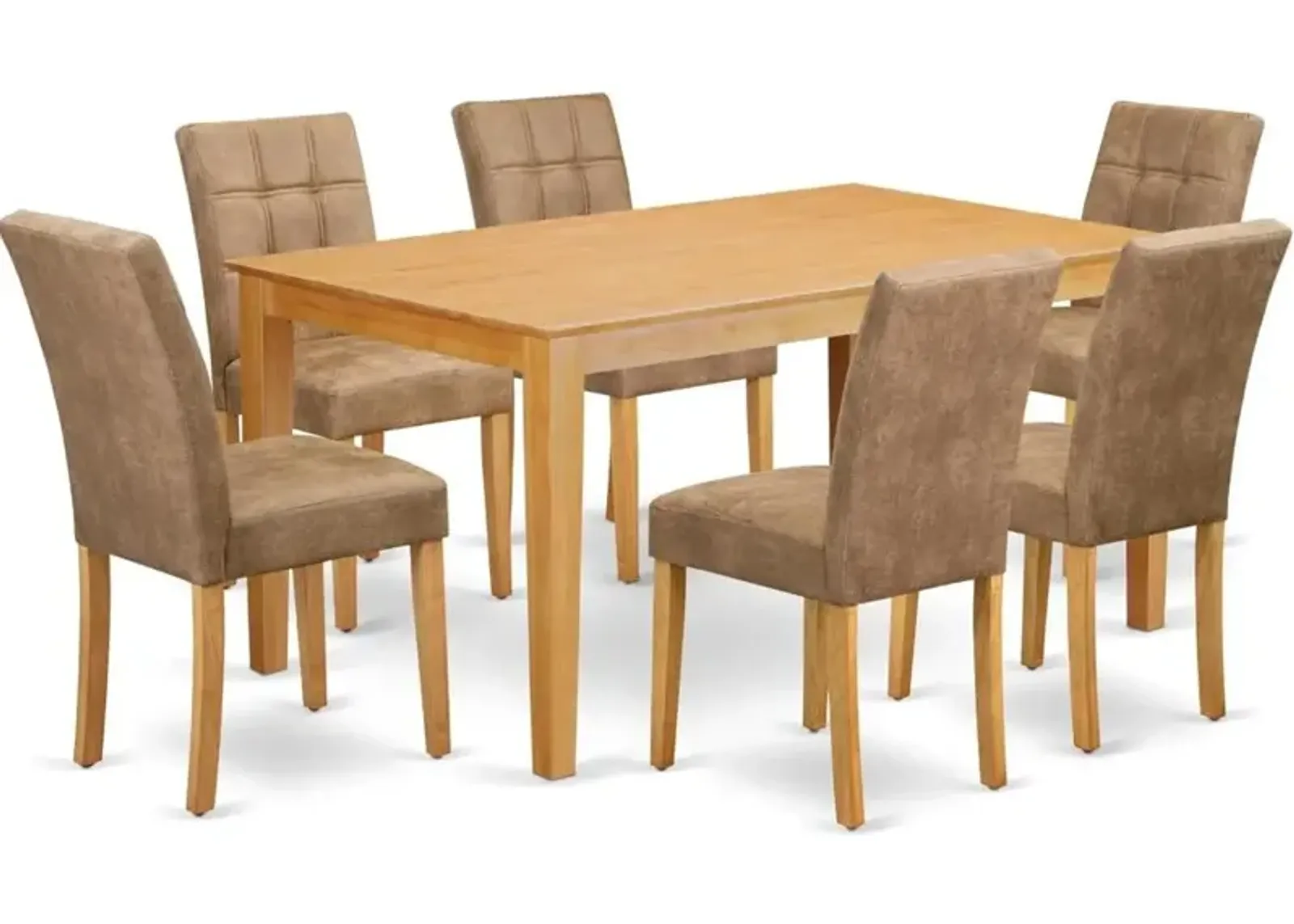 7 Piece Dining Room Table Set consists A Mid Century Modern Dining Table