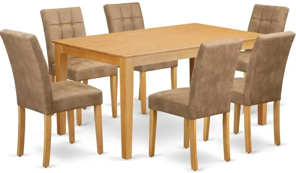 7 Piece Dining Room Table Set consists A Mid Century Modern Dining Table