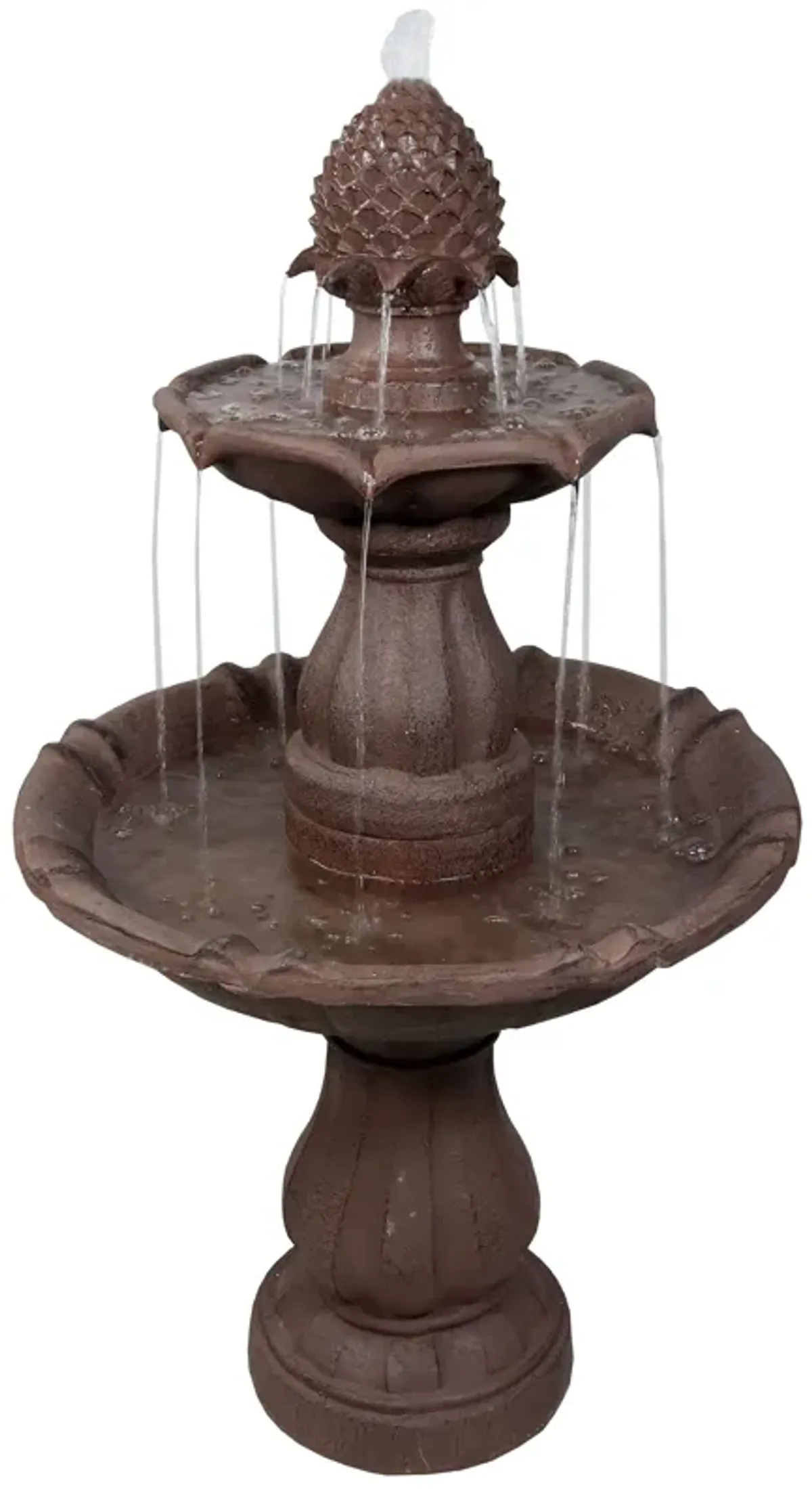 Sunnydaze Curved Plinth Polyresin Outdoor 2-Tier Water Fountain