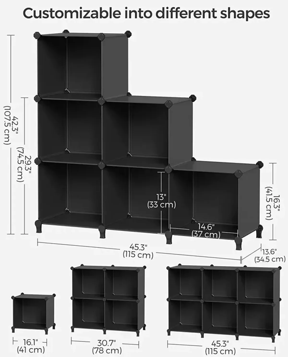 Storage Cube Organizer, DIY Closet Cabinet Chests Space-Saving