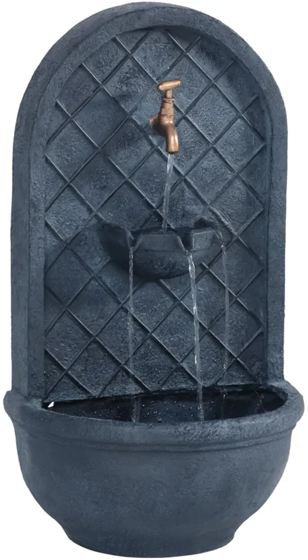 Sunnydaze Messina Outdoor Solar Wall Fountain with Battery