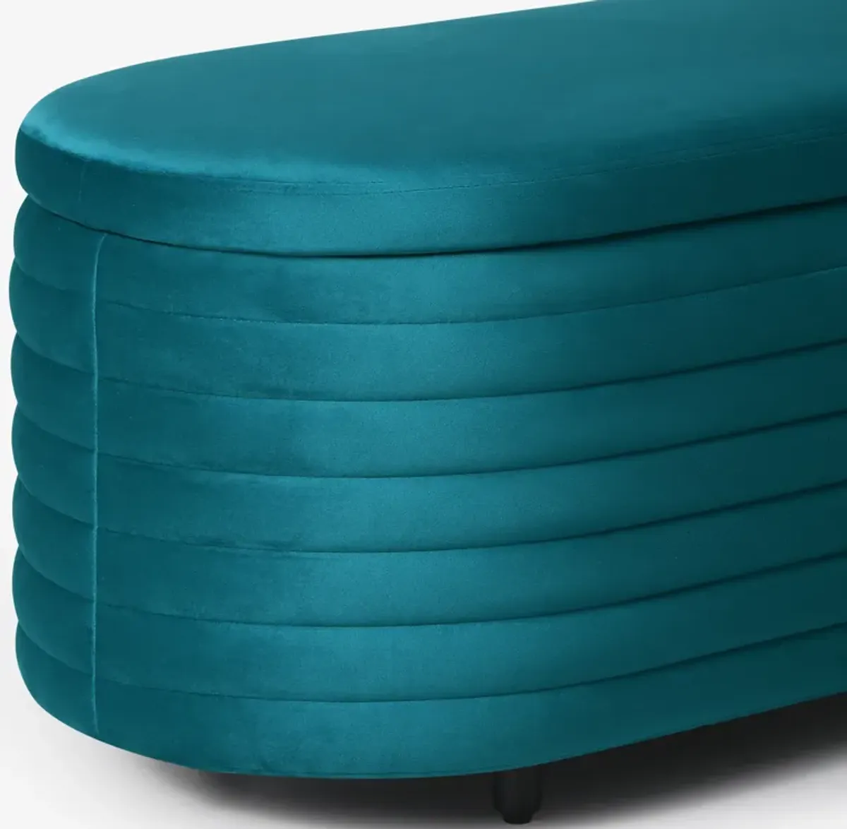 WestinTrends 54" Wide Mid-Century Modern Upholstered Velvet Tufted Oval Storage Ottoman Bench