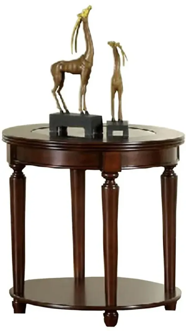GRANVIA Contemporary End Table, Dark Cherry-Benzara