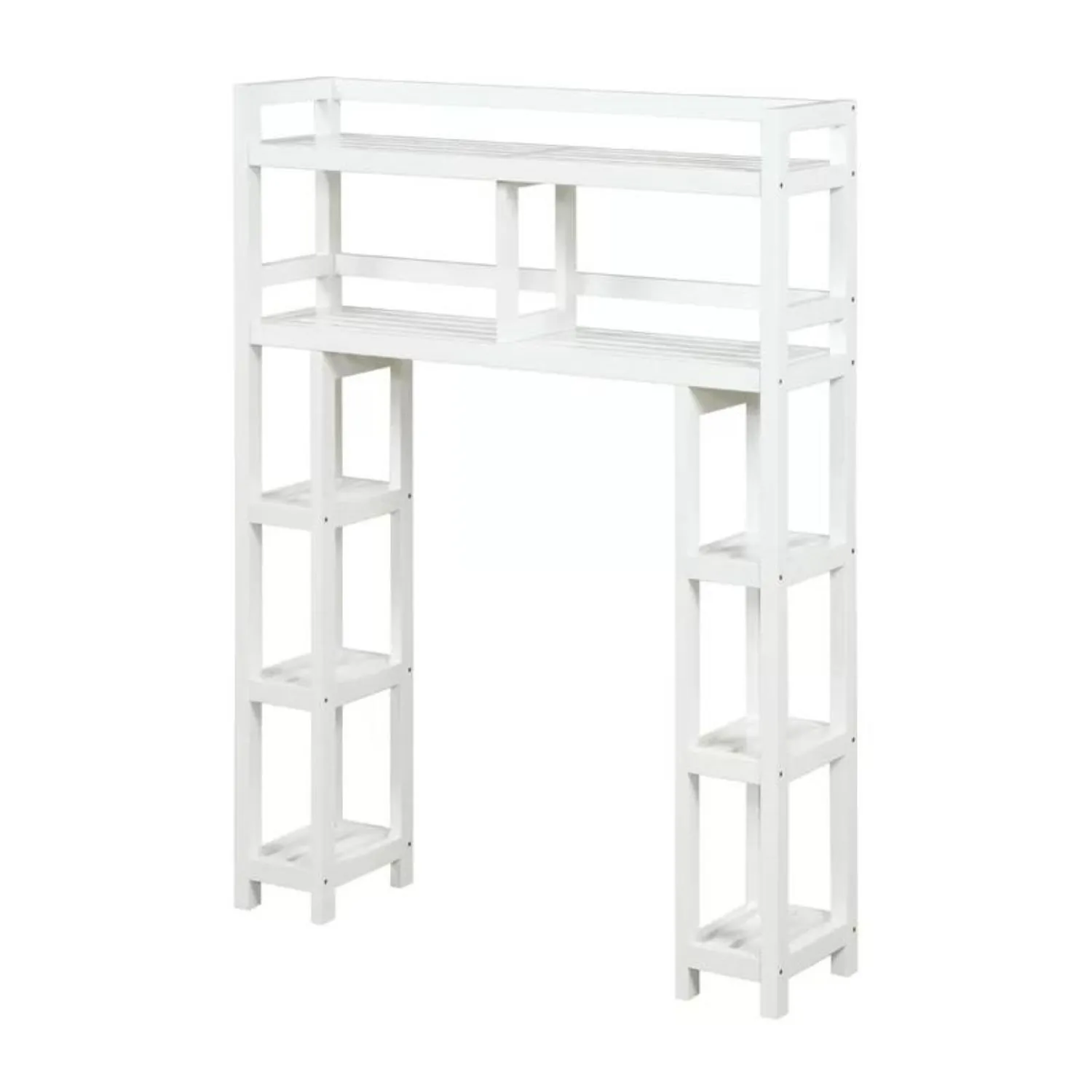 Hivvago White Solid Wood Over-the-Toilet Bathroom Storage Shelving Unit