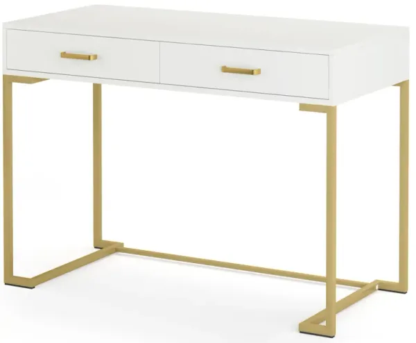 Small Computer Desk, Modern Simple 40 inch Home Office Desk Study Table Writing Desk, Makeup Vanity Desk with Drawers