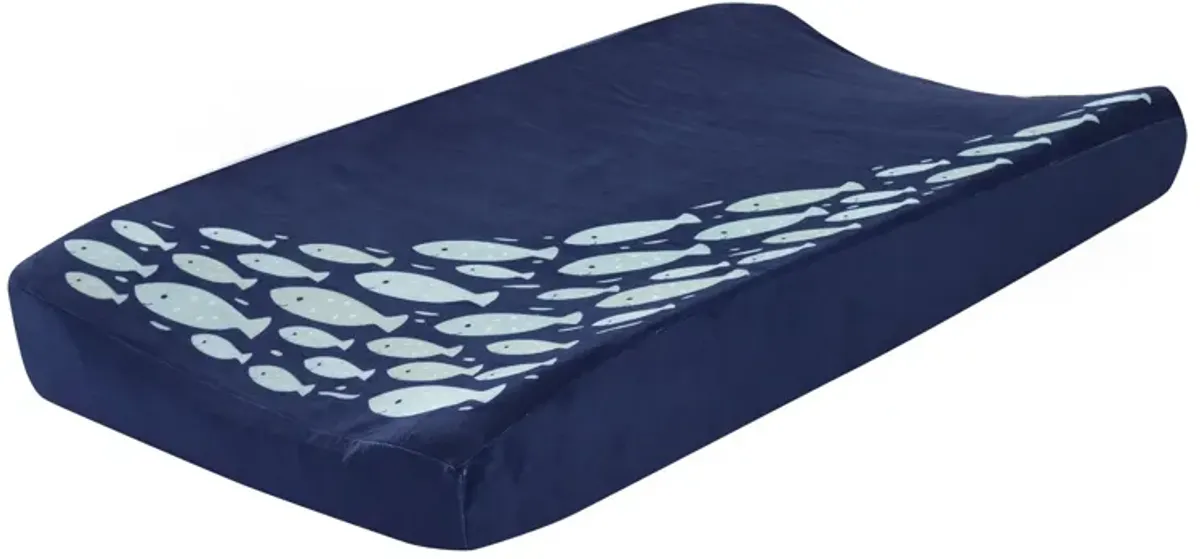 Lambs & Ivy Oceania Diaper Changing Pad Cover - Blue Fish