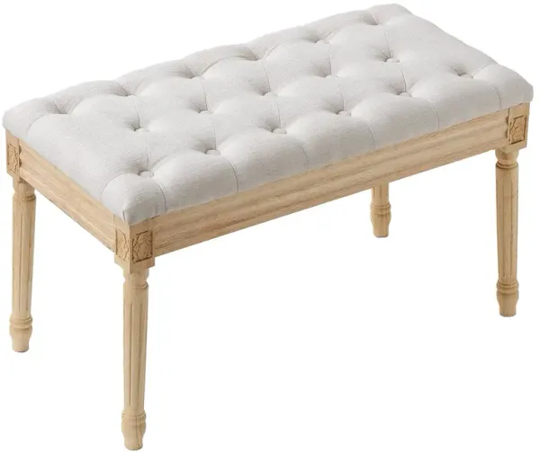Upholstered Bench with Foam Cushion Tufted Seat for Bedroom Living Room or Entryway