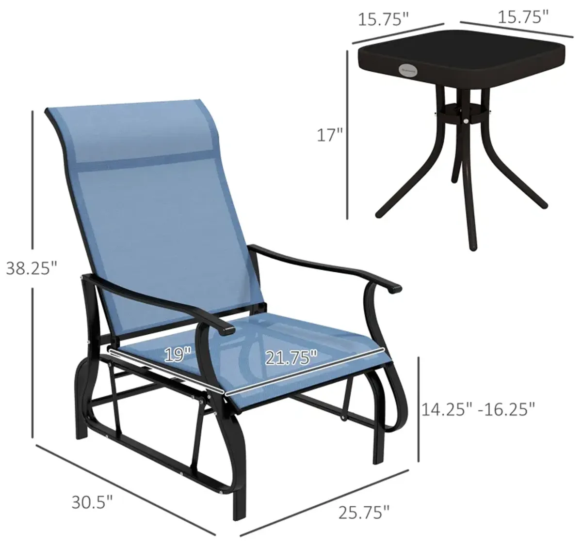 Porch Glider Set with Tea Table Comfort and Style for Any Occasion