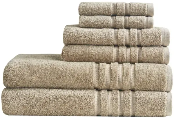 Gracie Mills Elowen 6-Piece Eco-Revive Antimicrobial Bath Towel Set