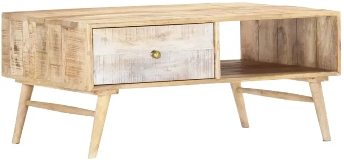 vidaXL Coffee Table 34.6x23.6x15.7 Solid Mango Wood