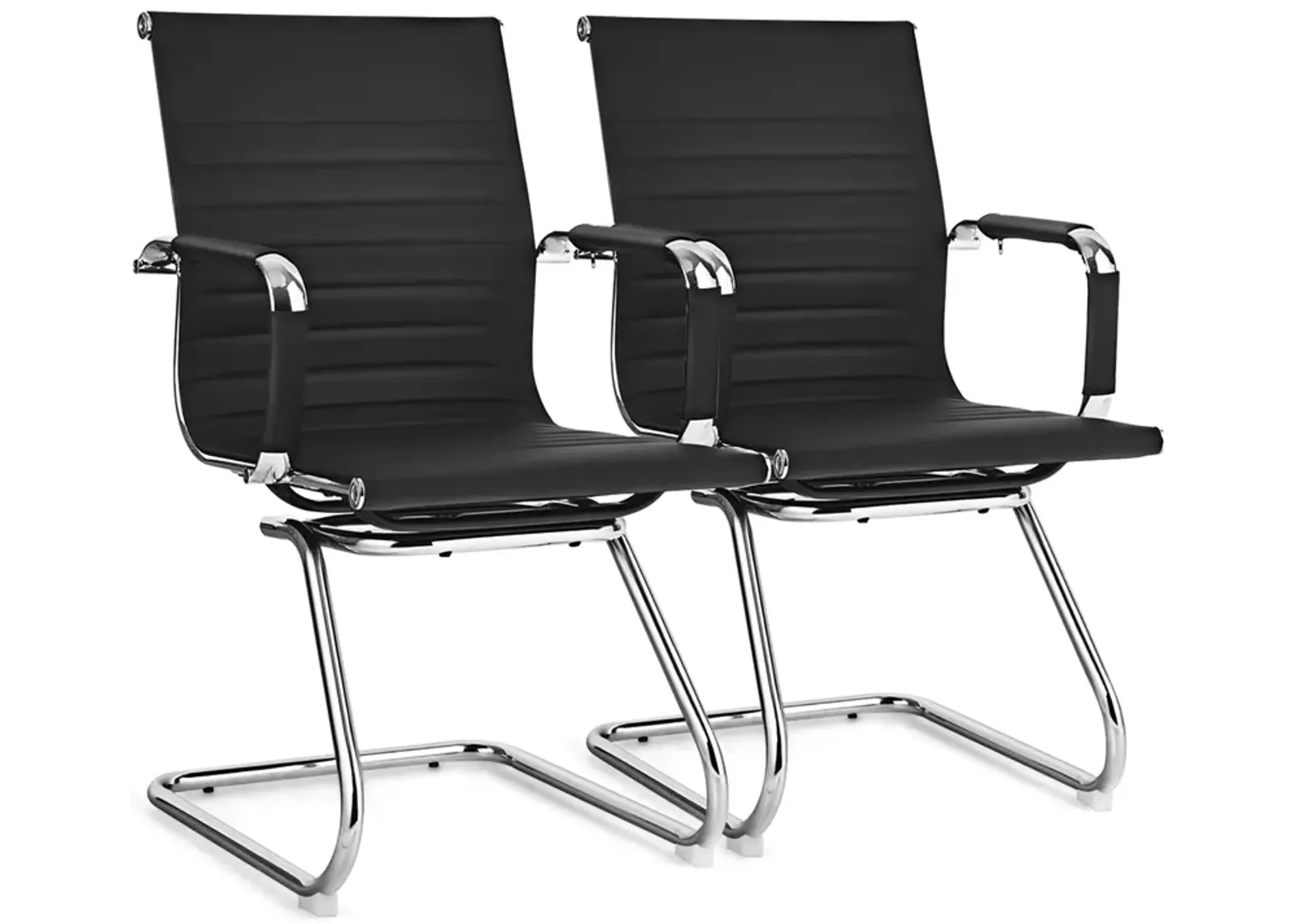 Costway Set of 2 Office Waiting Room Chairs for Reception Conference Area