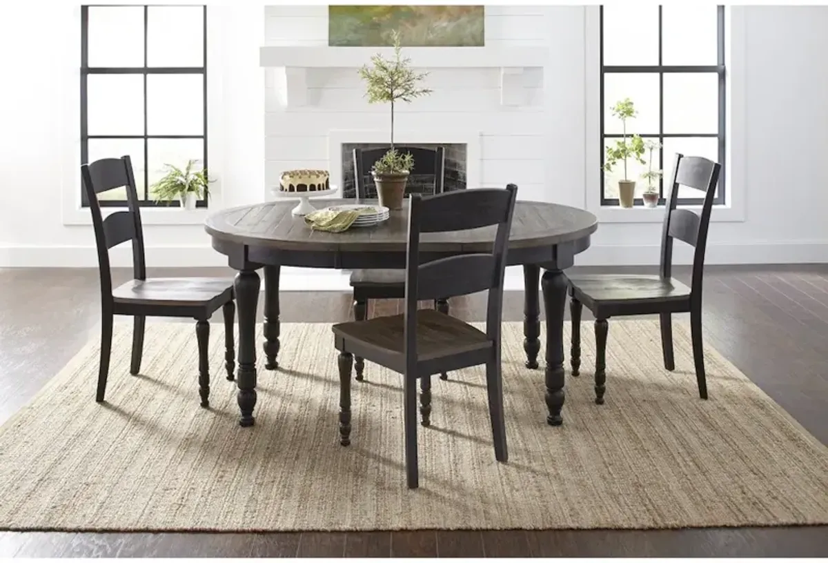 Jofran Madison County Reclaimed Pine 66 Oval Farmhouse Five-Piece Dining Set