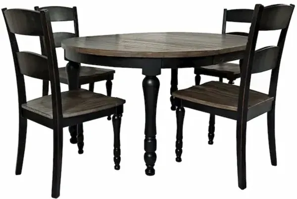 Jofran Madison County Reclaimed Pine 66 Oval Farmhouse Five-Piece Dining Set