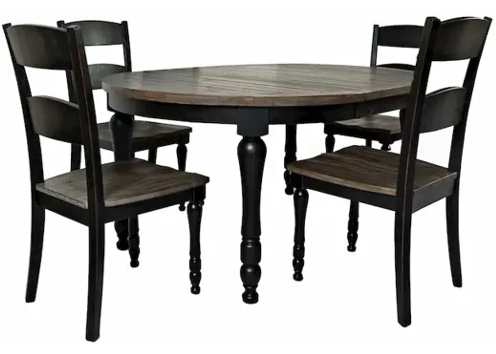 Jofran Madison County Reclaimed Pine 66 Oval Farmhouse Five-Piece Dining Set