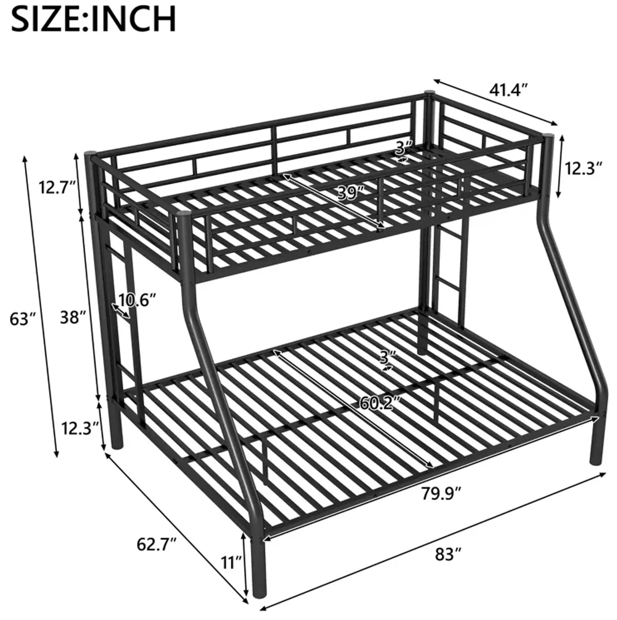 Merax Metal Bunk Bed with Ladders and Guardrails