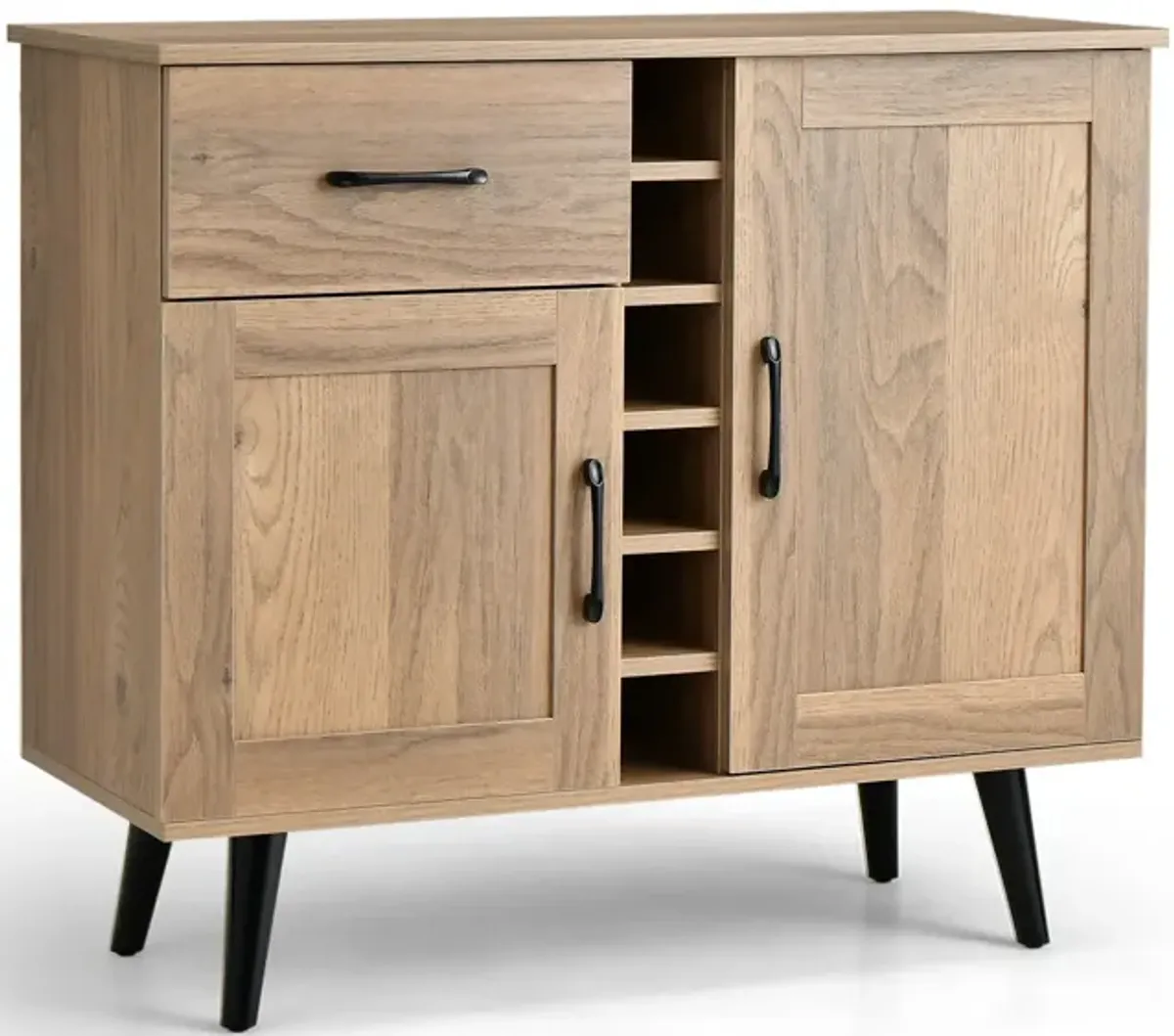 2-Door Buffet Sideboard with 6-Bottle Wine Rack Drawer