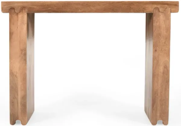 Clihome Console Table, Farmhouse Mango Wood Entryway Table, 45-Inch Thickened Sofa Table, Minimalist Narrow Console Table for Entryway Hallway Living Room, Honey