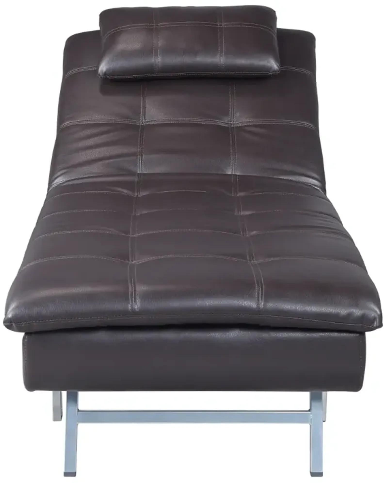 Padilla Chaise Lounge with Pillow & USB Port In Brown Fabric