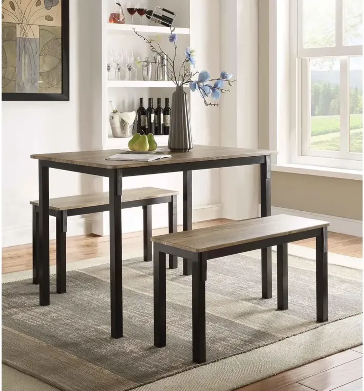 Tool less Boltzero Dining Table with 2 Benches