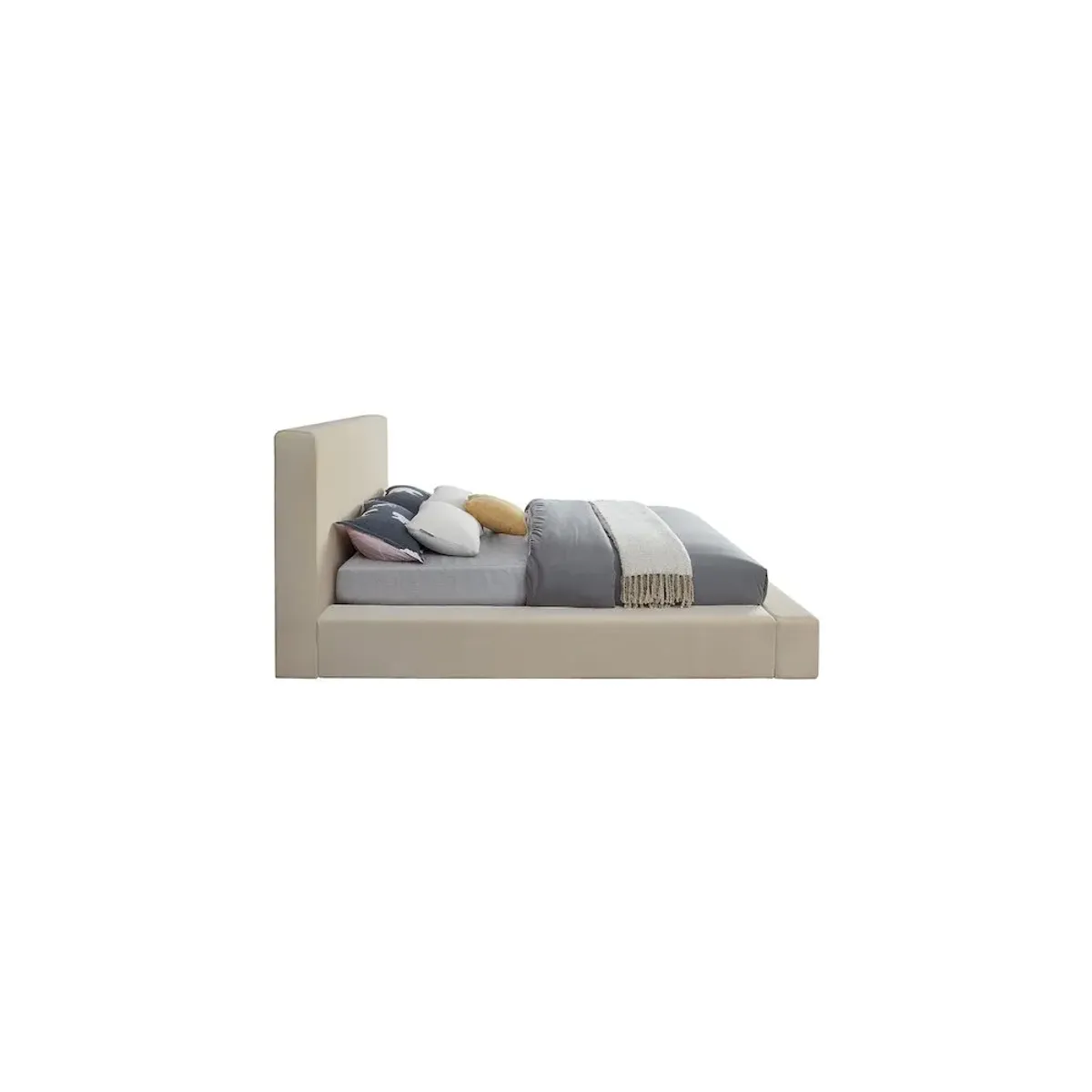 Meridian Furniture Dorian Cream Velvet King Bed