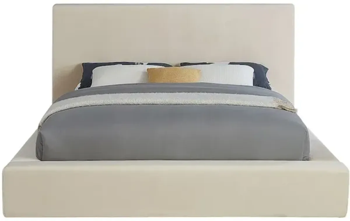 Meridian Furniture Dorian Cream Velvet King Bed