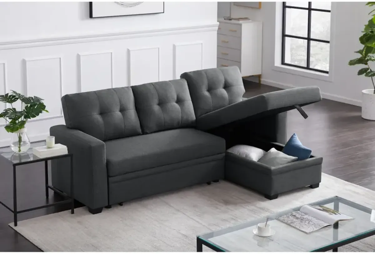 Upholstered Pull Out Sectional Sofa With Chaise