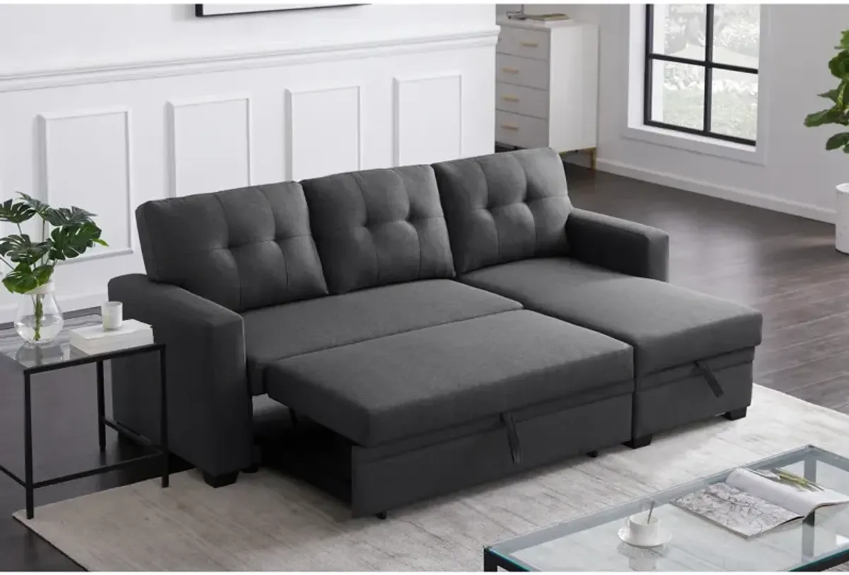 Upholstered Pull Out Sectional Sofa With Chaise