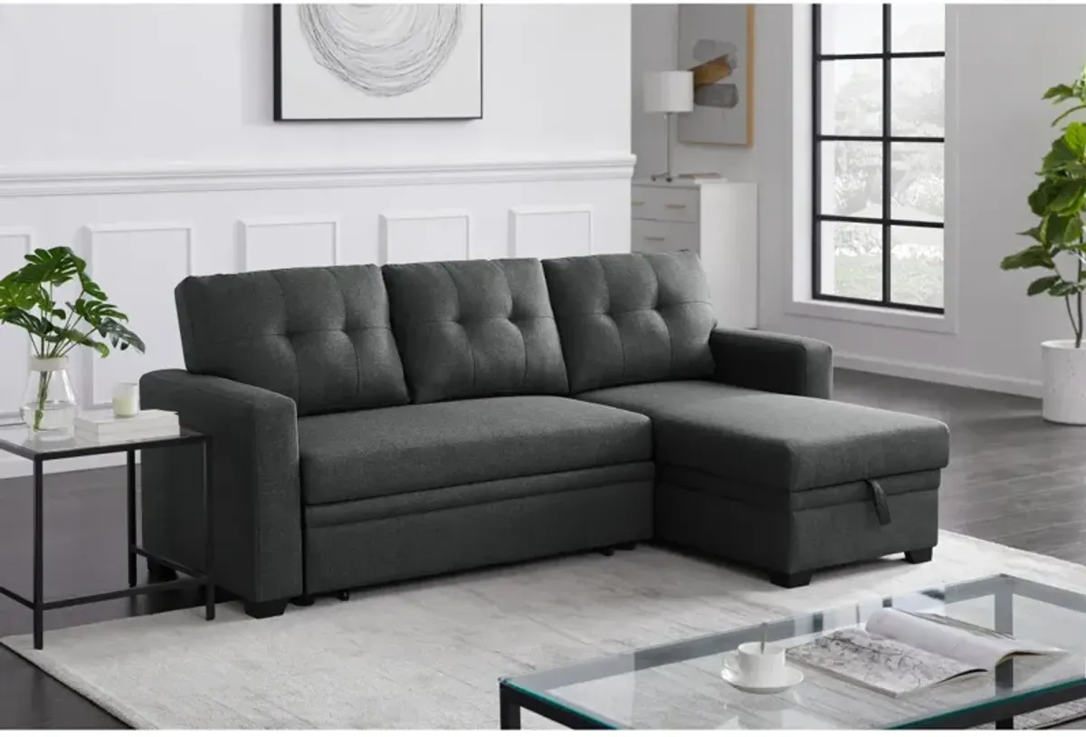 Upholstered Pull Out Sectional Sofa With Chaise