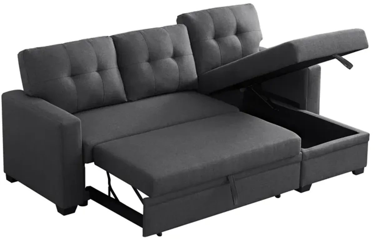 Upholstered Pull Out Sectional Sofa With Chaise