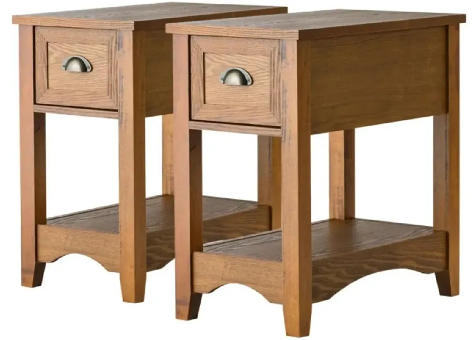 Hivvago Set of 2 Contemporary Side End Table with Drawer