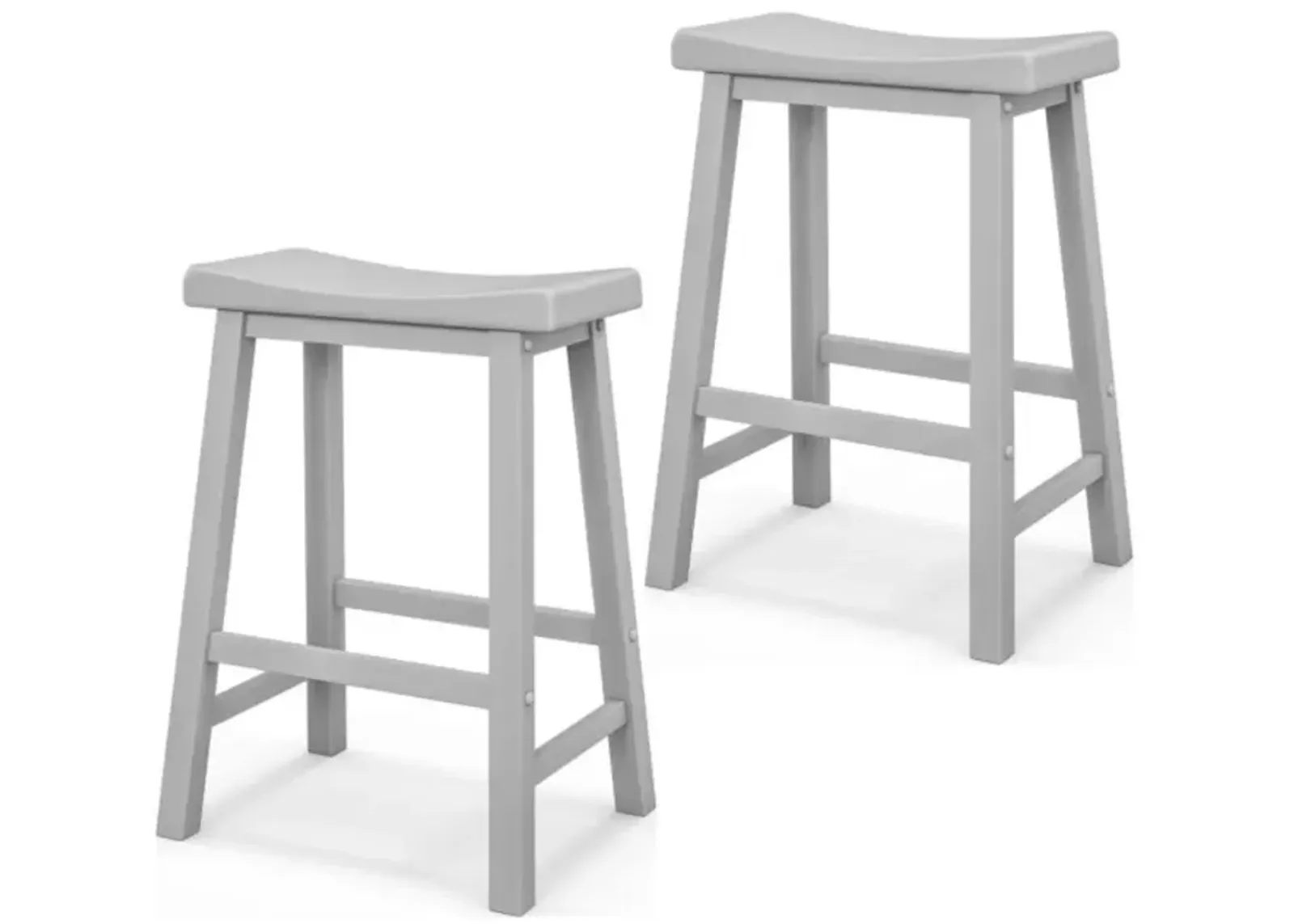 Hivvago Set of 2 24 Inch Counter Height Stools with Solid Wood Legs