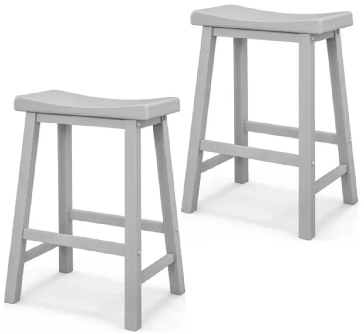 Hivvago Set of 2 24 Inch Counter Height Stools with Solid Wood Legs