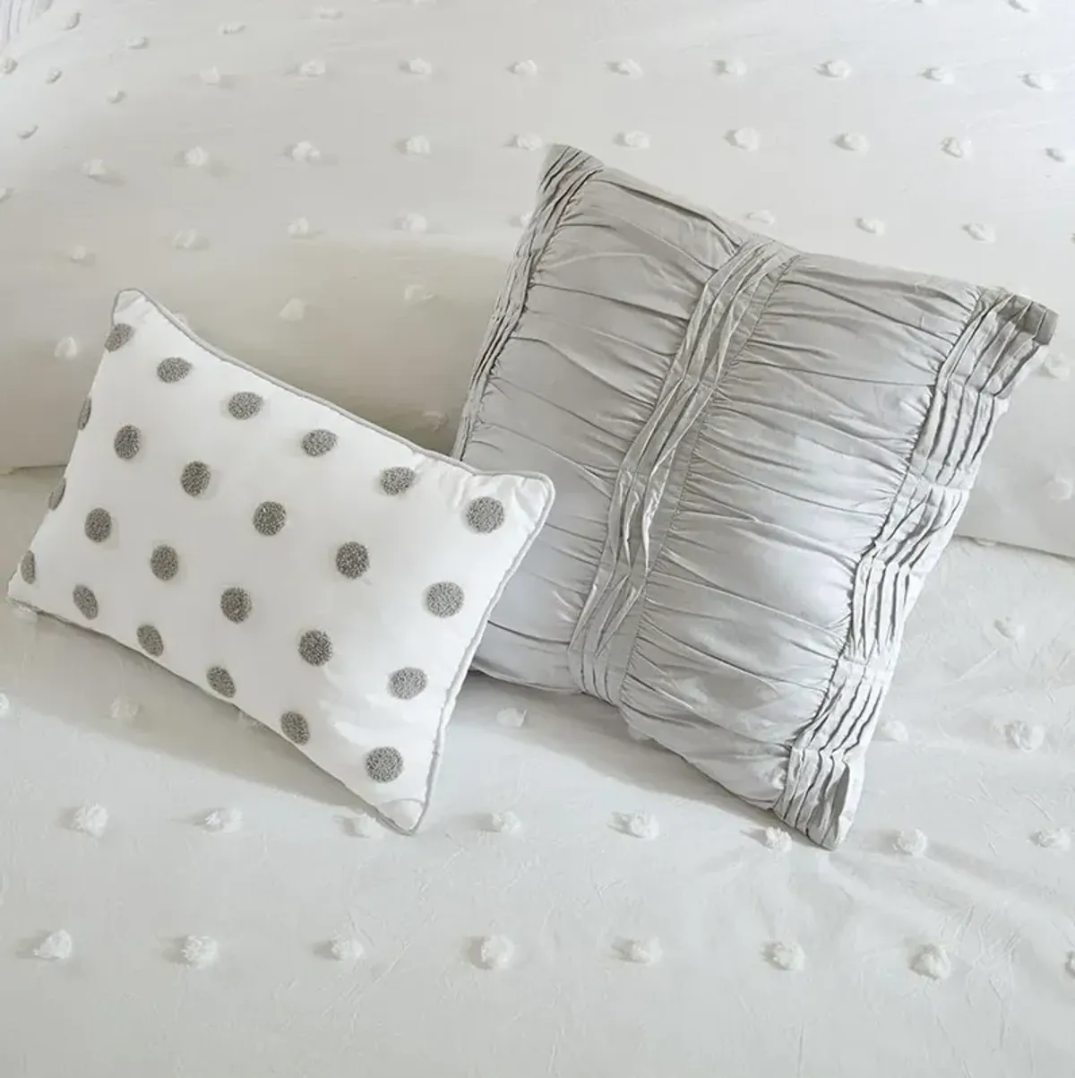 Belen Kox Ivory Cotton Jacquard Dot Duvet Set, Belen Kox