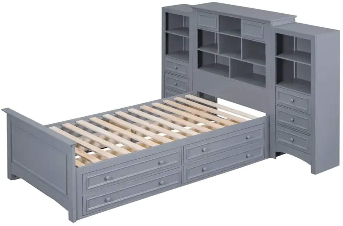 Merax Platform Bed with Storage Headboard