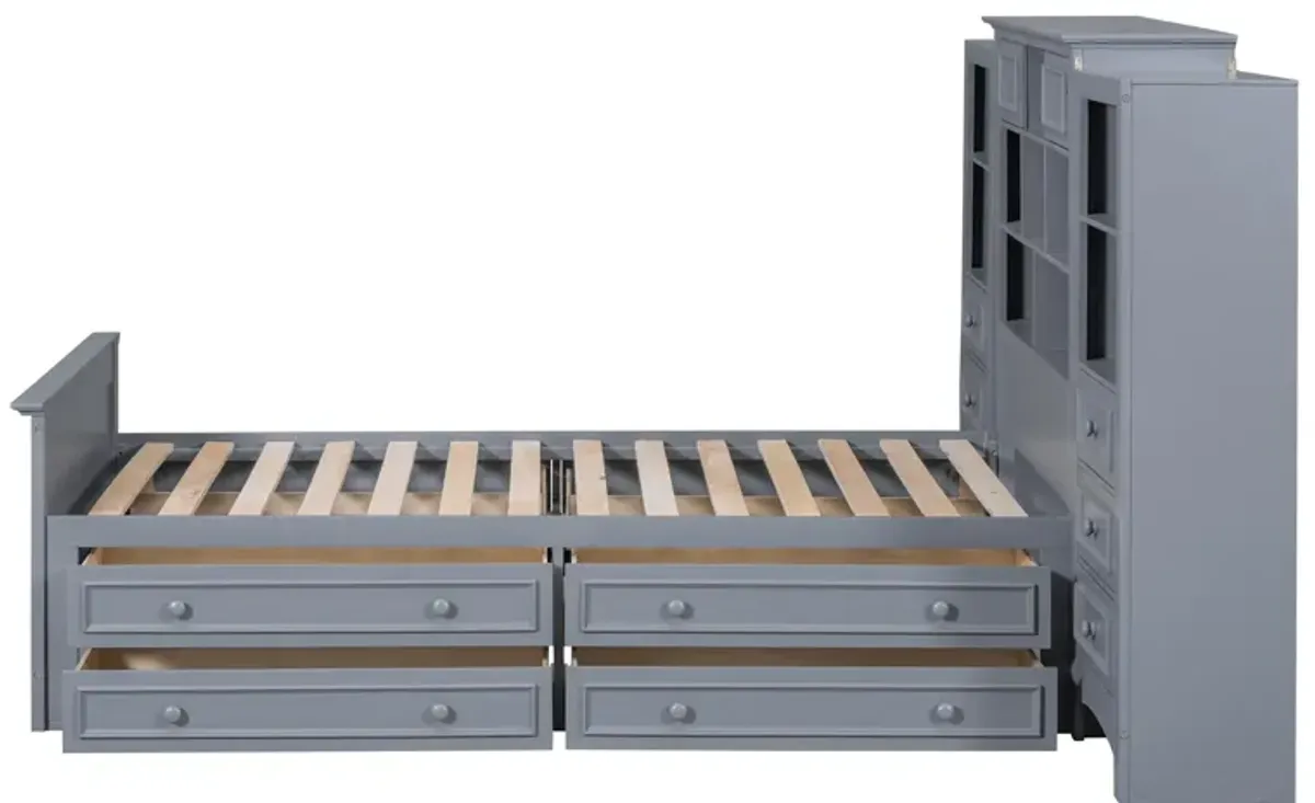 Merax Platform Bed with Storage Headboard