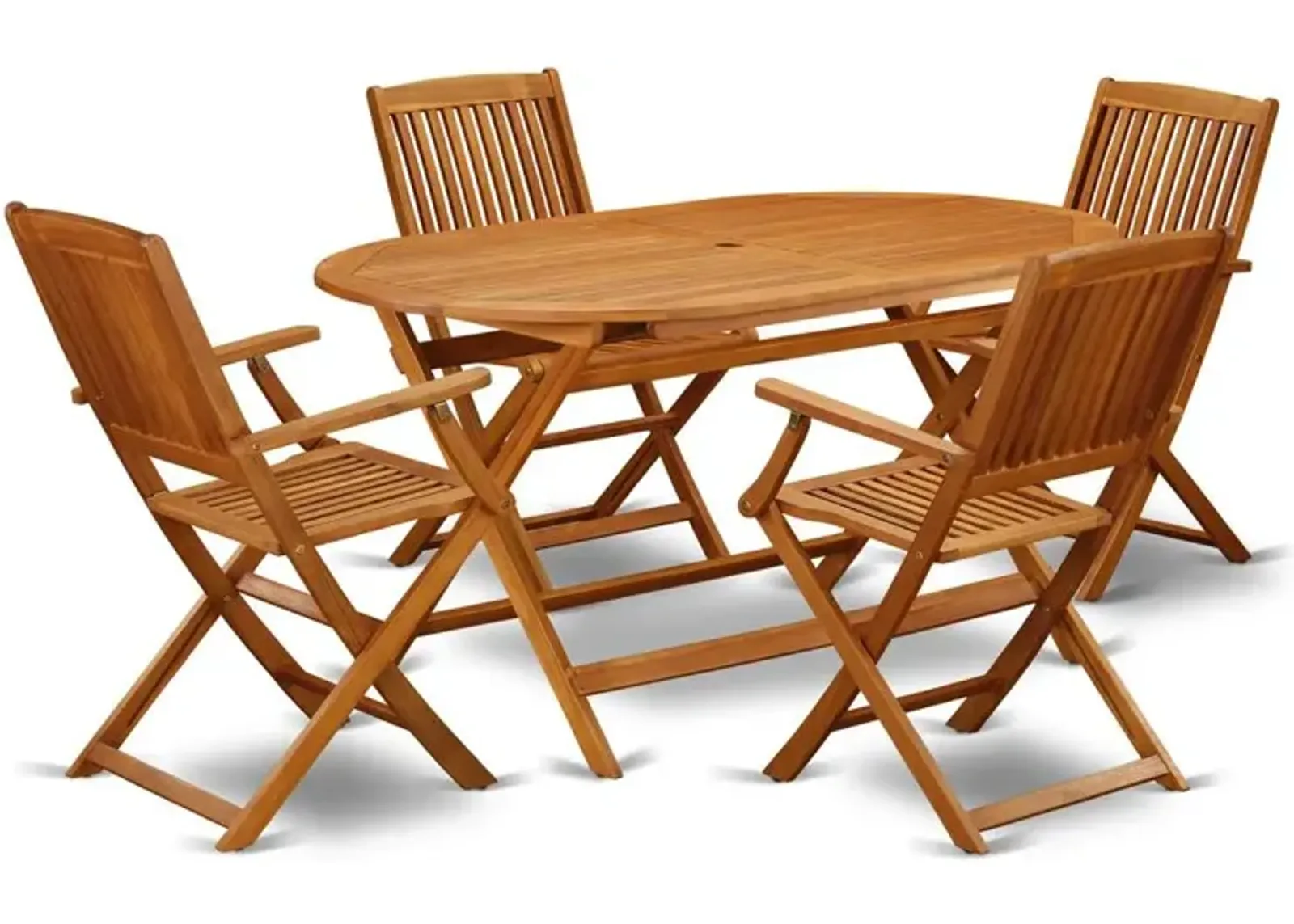 Wooden Patio Set Natural Oil