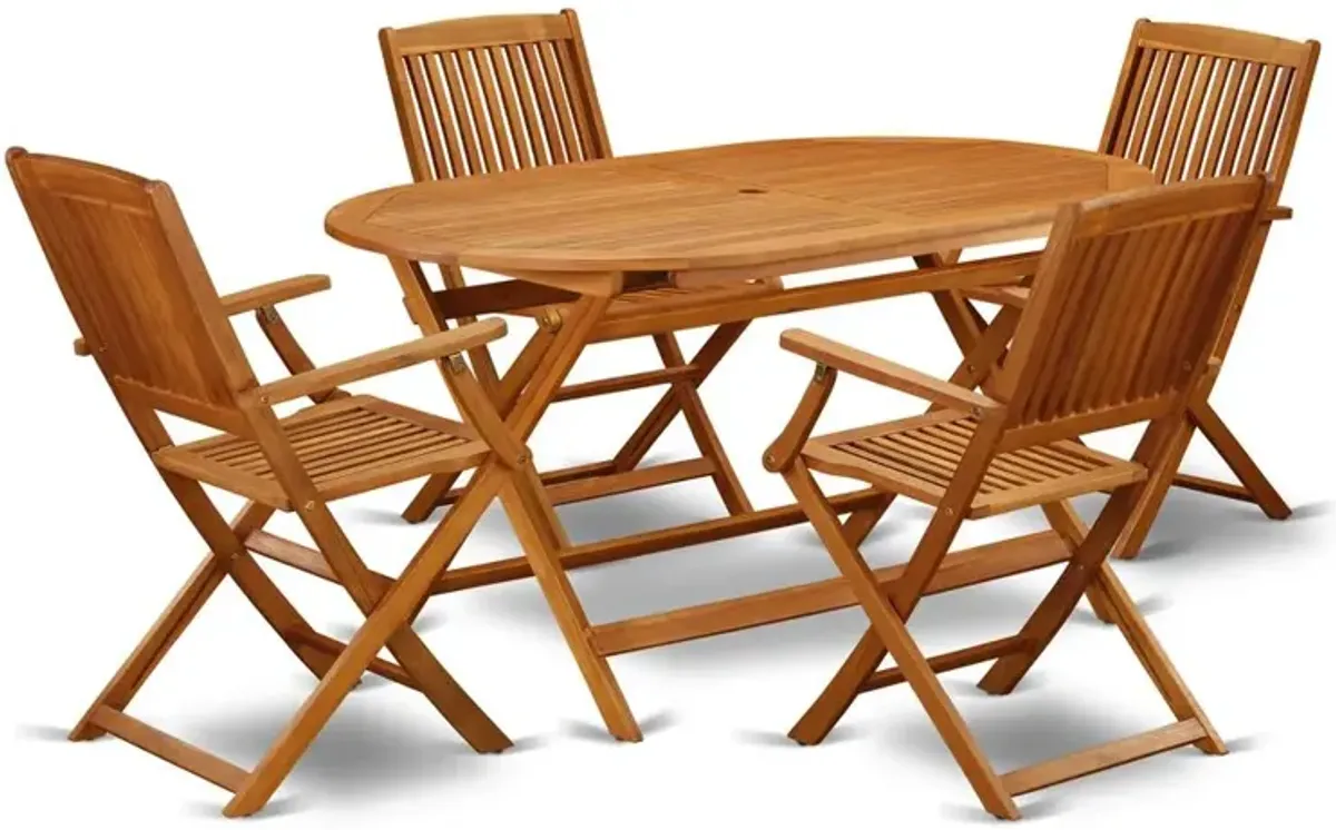 Wooden Patio Set Natural Oil