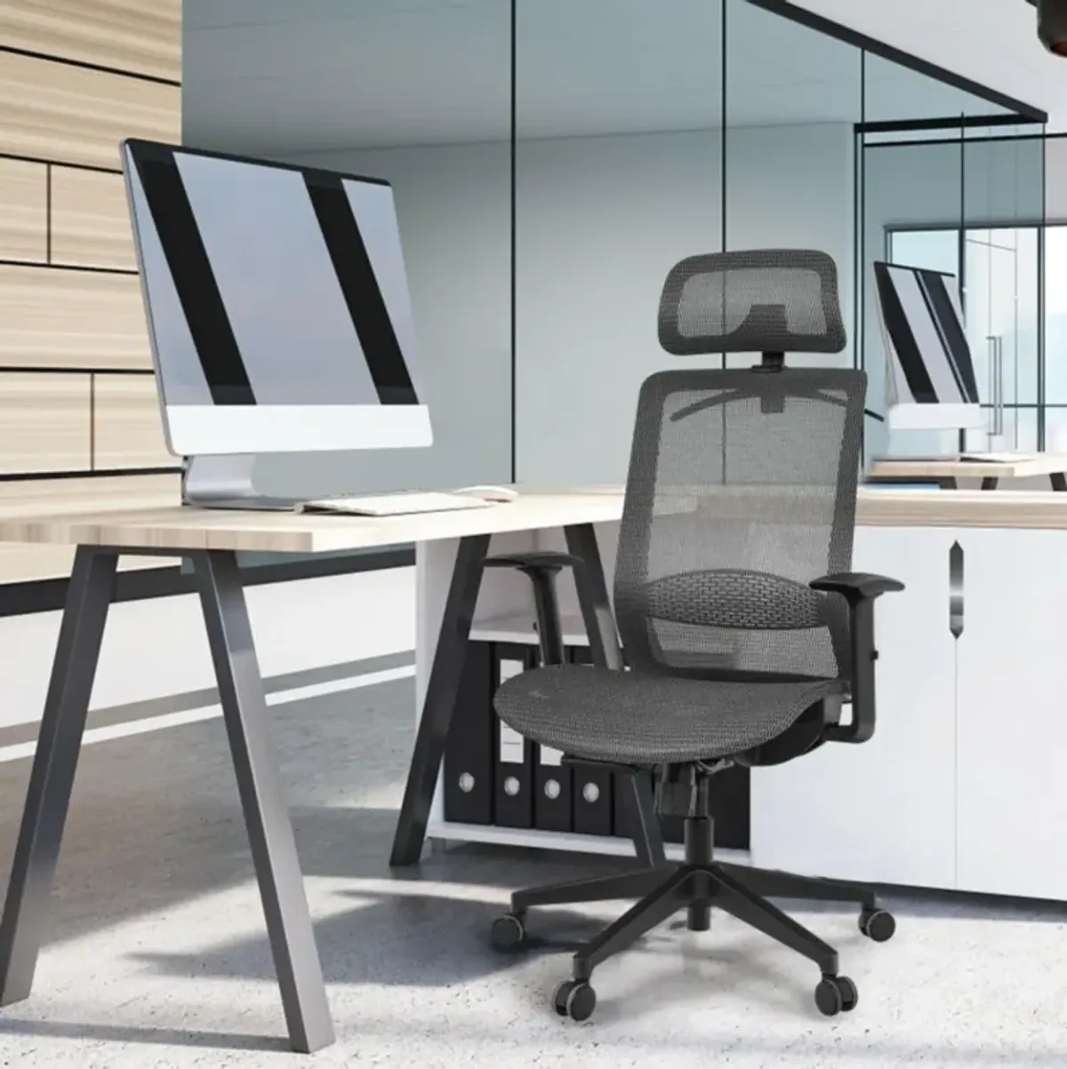 Hivvago Height Adjustable Ergonomic High Back Mesh Office Chair with Hange