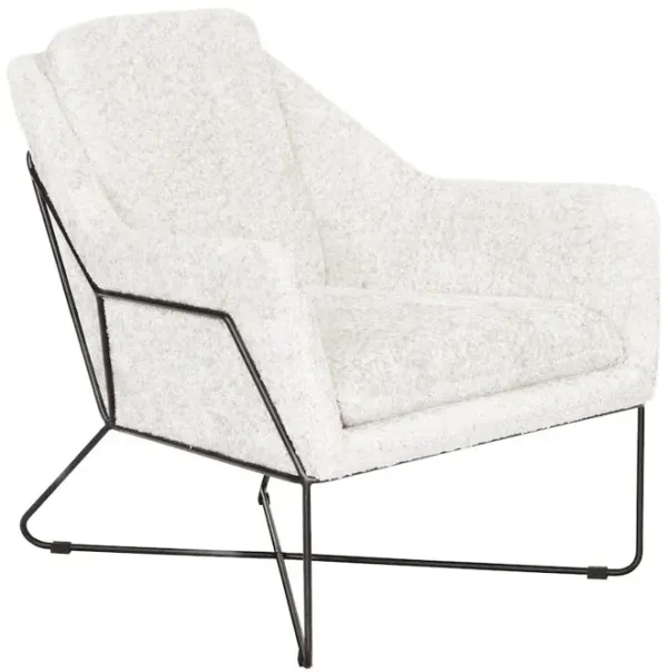 Emilia Lounge Chair in Ivory Boucle Fabric