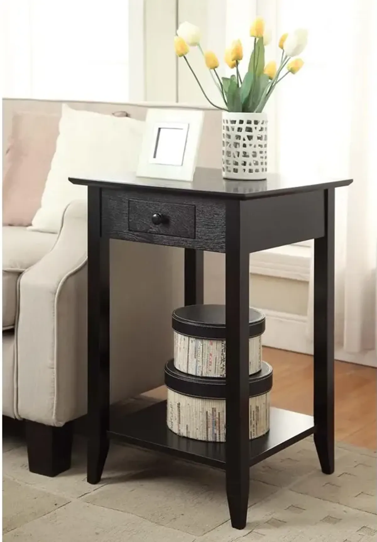 Convience Concept, Inc. American Heritage End Table with Drawer and Shelf