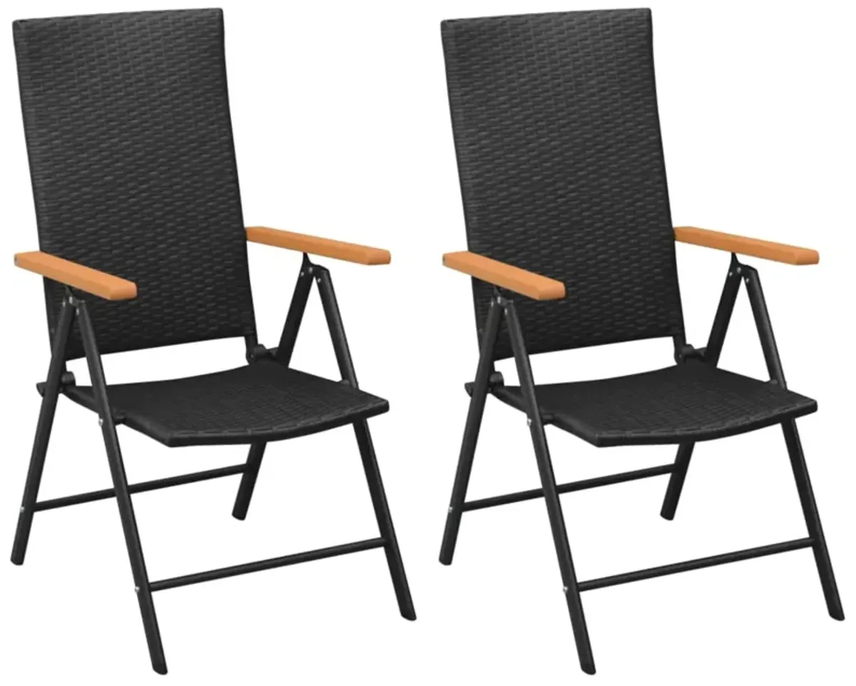 vidaXL 3 Piece Garden Dining Set Black and Brown