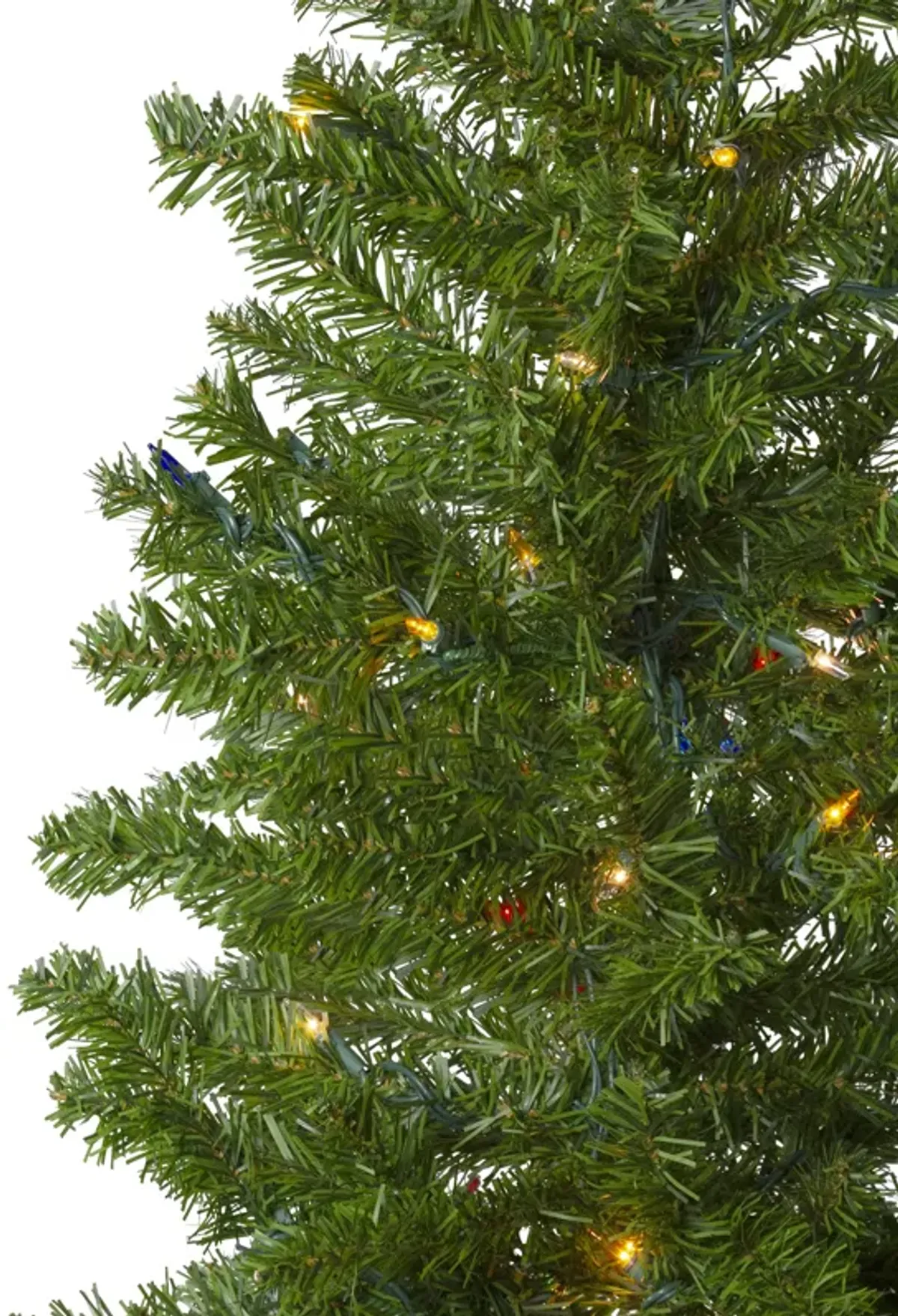 6.5' Pre-Lit Canadian Pine Artificial Pencil Christmas Tree - Multi Lights