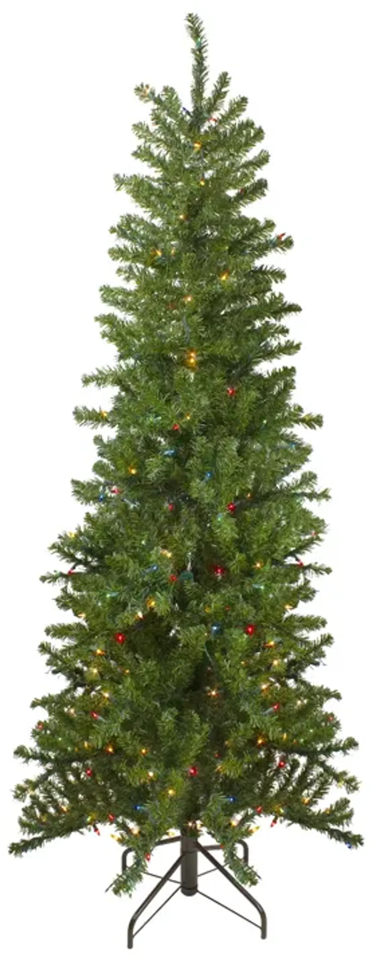 6.5' Pre-Lit Canadian Pine Artificial Pencil Christmas Tree - Multi Lights