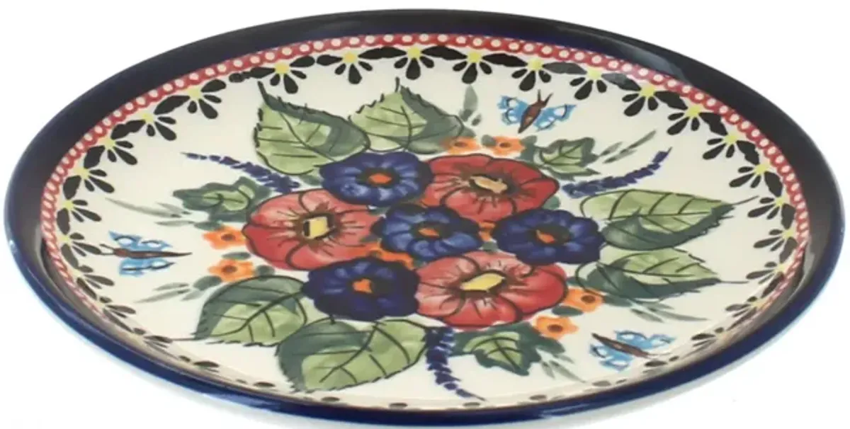 Blue Rose Polish Pottery Nature Saucer