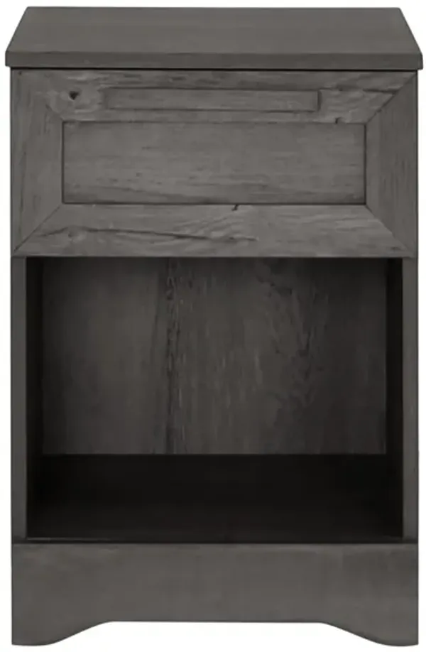 Vinie Nightstand with 1 Drawer and Shelf, Modern Taupe Gray Finish - Benzara