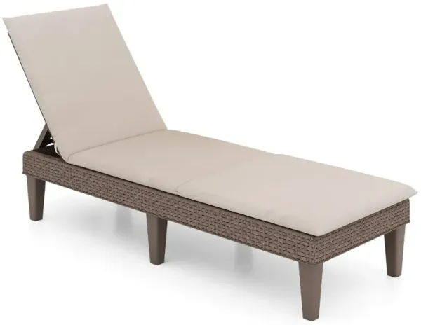 Patio Lounge Outdoor Recliner Chair with Cushion 3-Position Adjustable Backrest