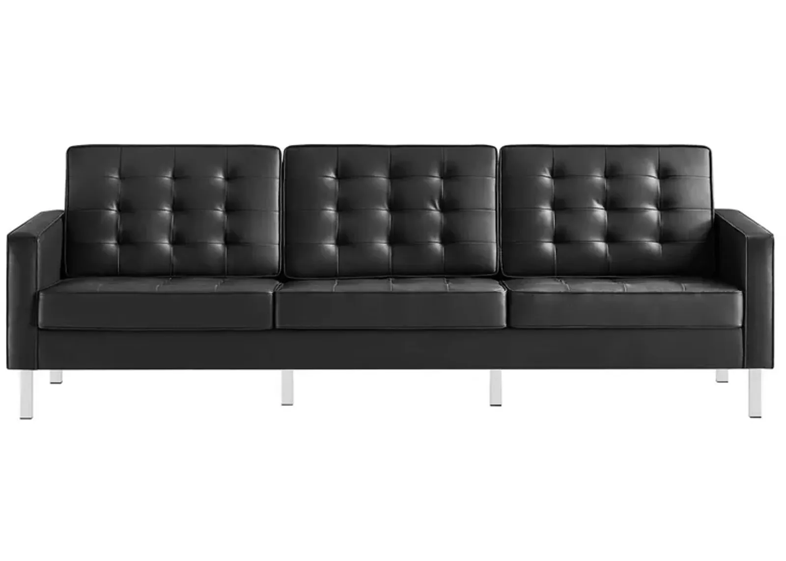 Loft Tufted Vegan Leather Sofa