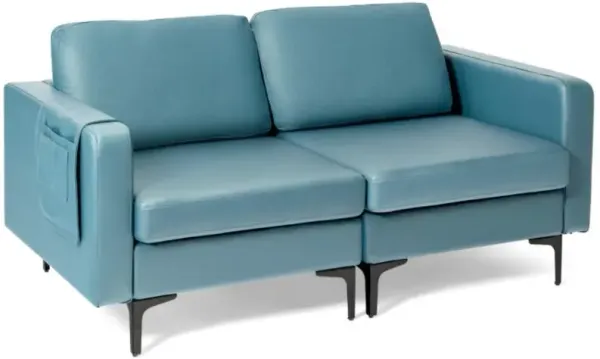 Hivvago Modern Loveseat Sofa Couch with Side Storage Pocket