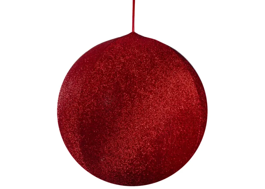 19.5" Red Tinsel Inflatable Christmas Ball Ornament Outdoor Decoration